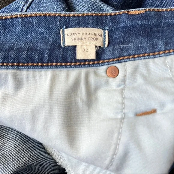 Madewell Curvy High Rise Skinny Crop Jeans Medium Wash Denim Women’s Size 32 - Picture 8 of 9